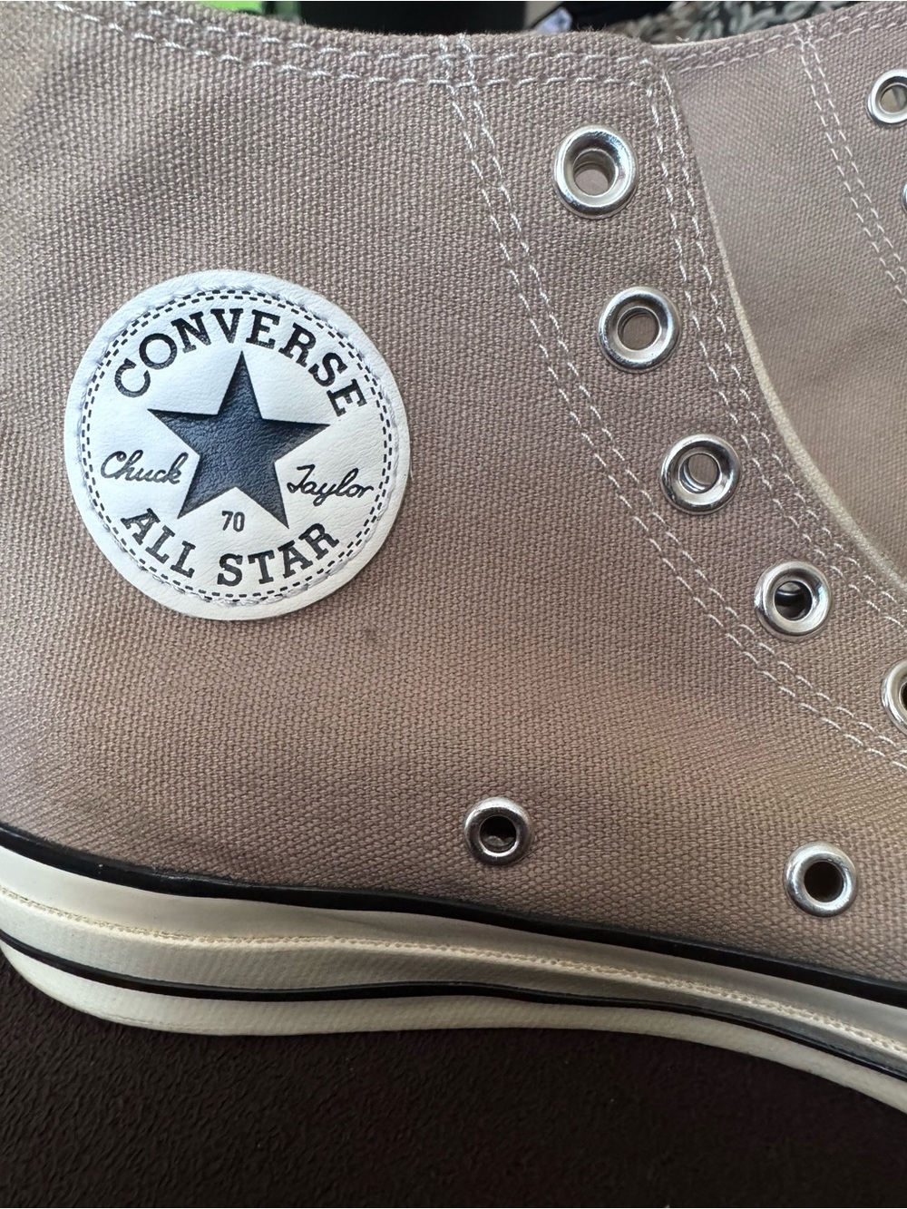 Converse High Top Sneakers - Taupe Canvas with White Sole